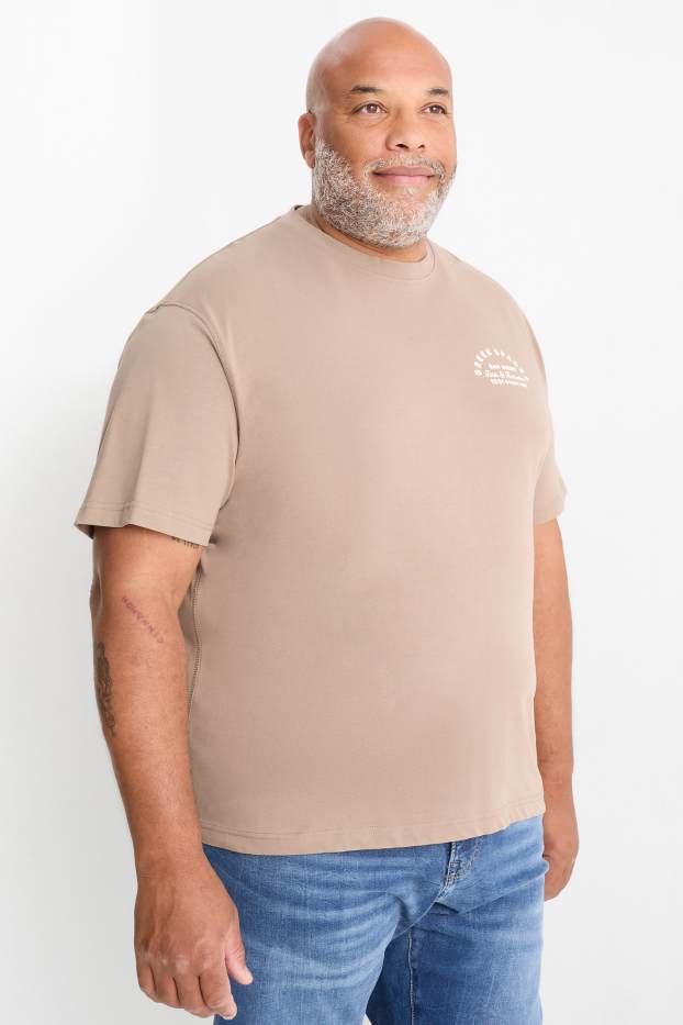 Hommes - T-shirt - relaxed fit - beige