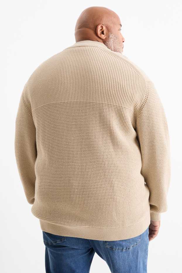Uomo - Cardigan - tramato - beige
