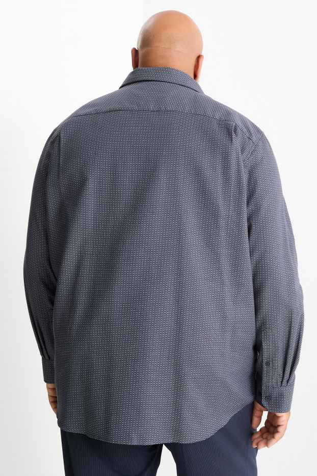 Hombre - Camisa de oficina - regular fit - Kent - no necesita planchado - estampada - gris