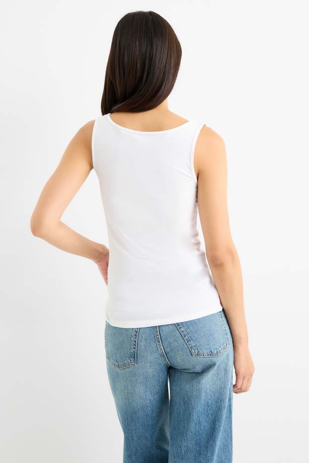Dona - Paquet de 2 - samarreta de tirants  - negre/blanc