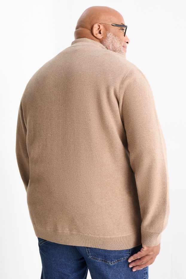 Heren - Trui - met structuur - beige