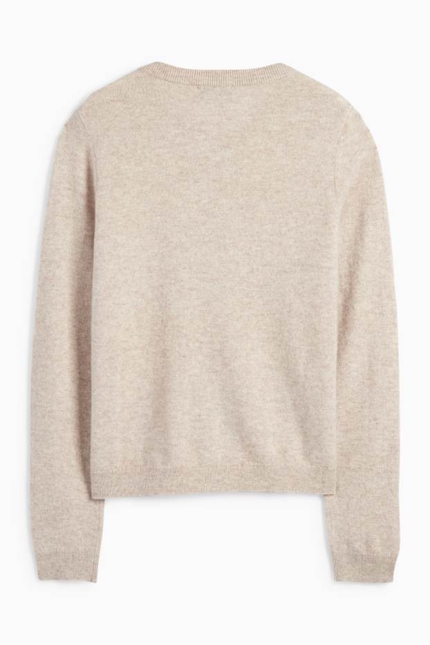 Mujer - Cárdigan de cachemir - beige claro