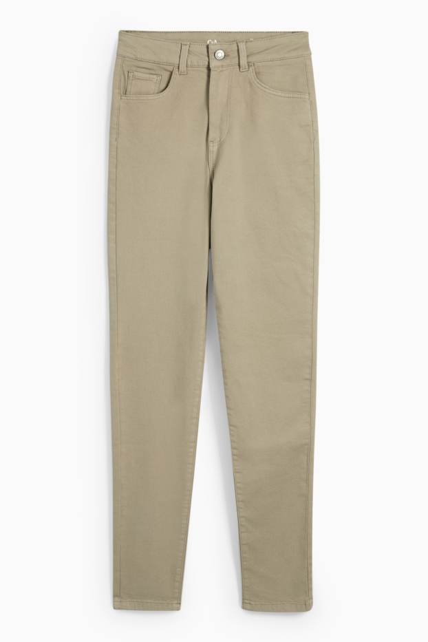 Mujer - Jegging jeans - high waist - beige claro