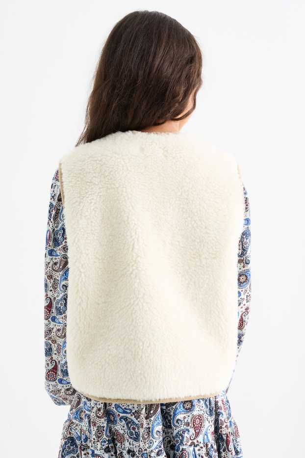 Children Girls - Faux shearling gilet - cremewhite