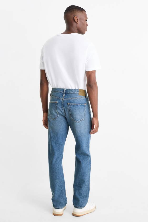 Herren - Regular Jeans mit Knopfleiste - jeansblau