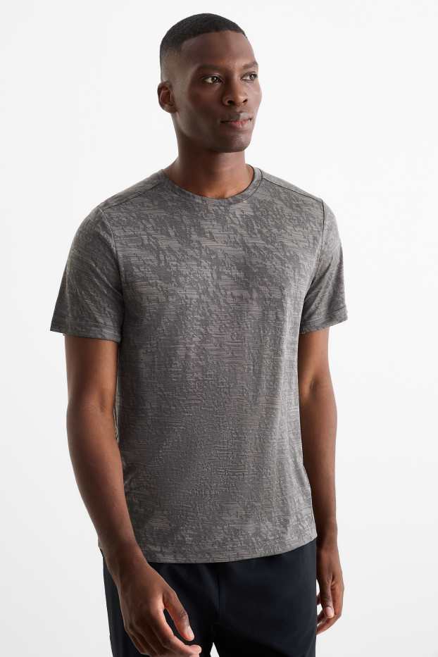 Hombre - Camiseta funcional - con textura - gris oscuro