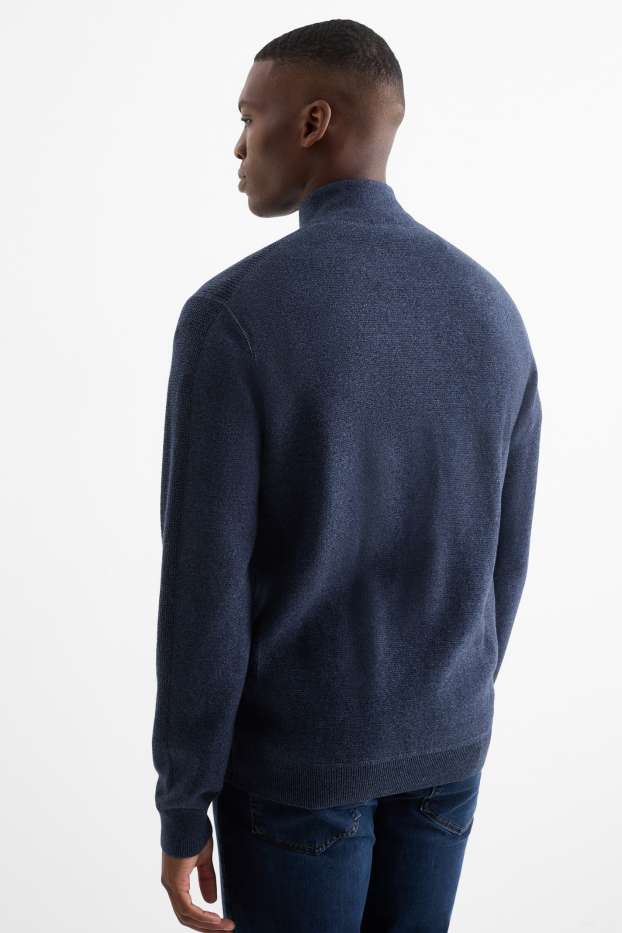 Heren - Gebreid vest - donkerblauw