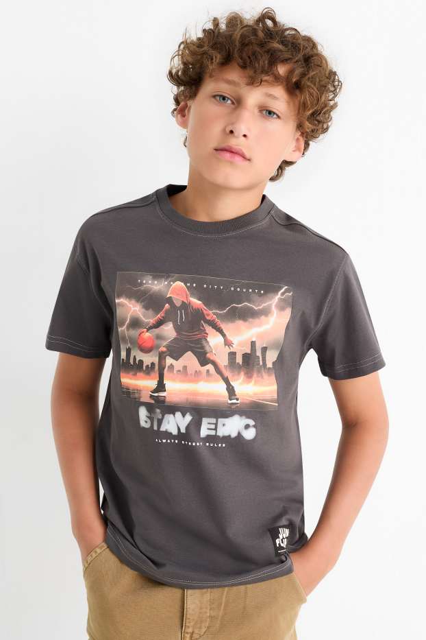 Bambini - Basket - t-shirt - grigio scuro