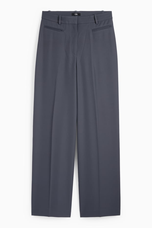 Mujer - Pantalón de oficina - high waist - relaxed fit - azul oscuro