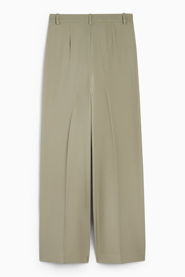 Dames - Business-broek - high waist - relaxed fit - kaki