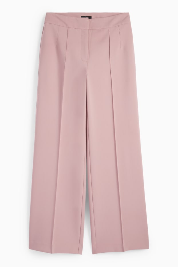 Damen - Business-Hose - High Waist - Wide Leg - pink