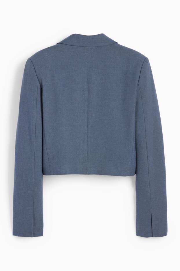 Damen - Crop Blazer - Regular Fit - strukturiert - dunkelblau