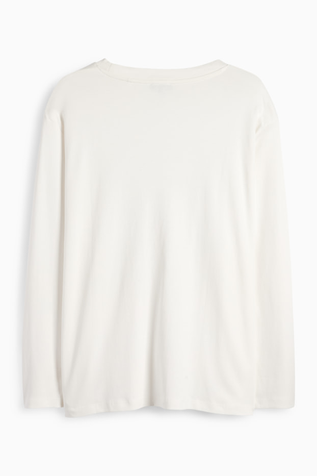 Femei - Tricou cu mânecă lungă - alb