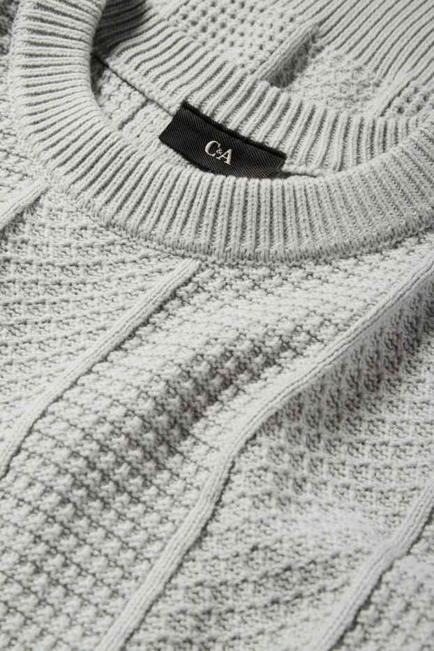 Herren - Pullover - strukturiert - hellblau