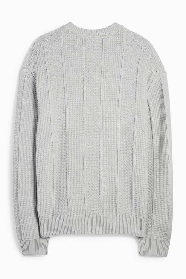 Herren - Pullover - strukturiert - hellblau