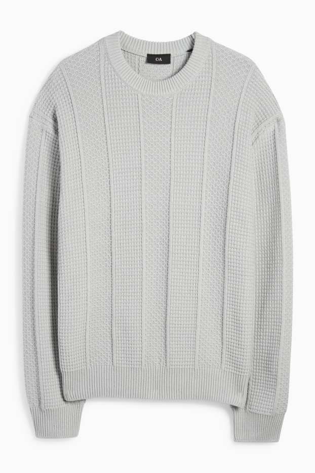 Herren - Pullover - strukturiert - hellblau