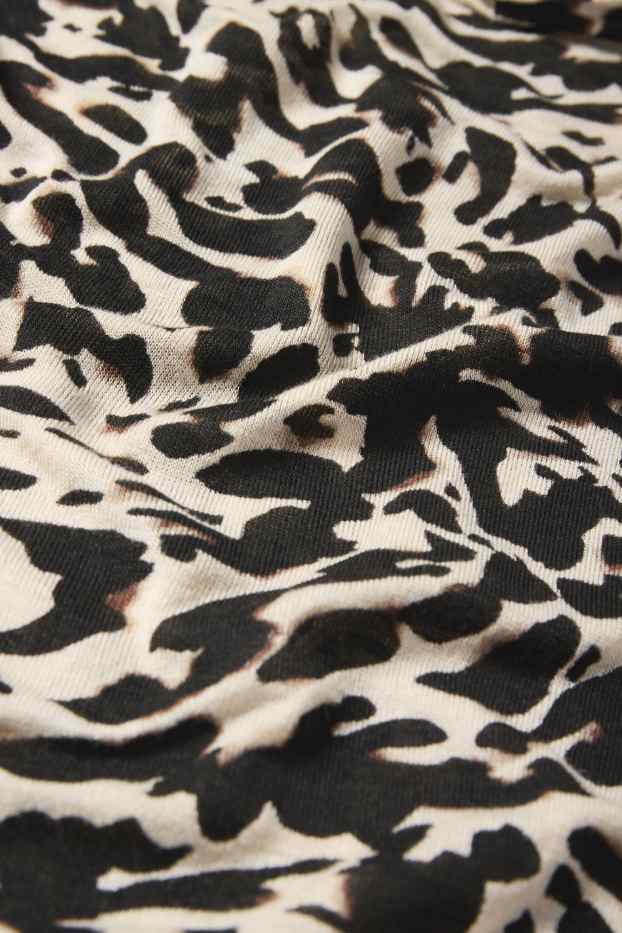Donna - Maglia a maniche lunghe - fantasia - nero / beige