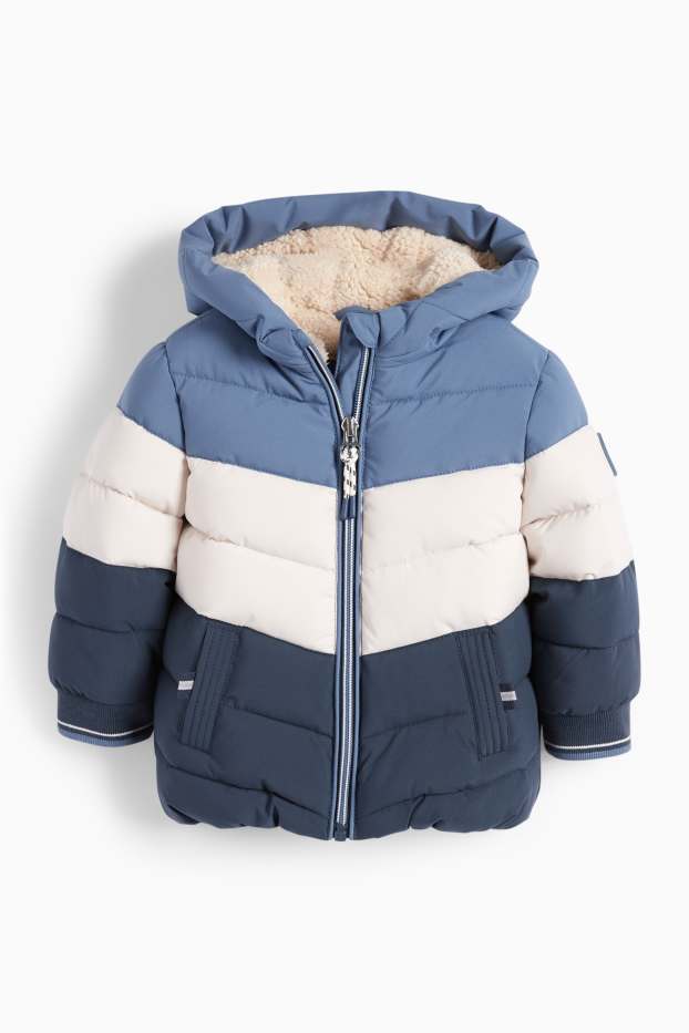 Baby Jungen - Fuchs - Baby-Steppjacke mit Kapuze - dunkelblau