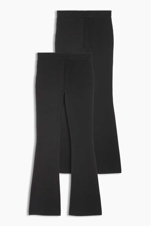 Kinderen: meisjes - Set van 2 - flared legging - zwart