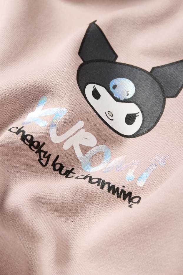 Enfants filles - Kuromi - sweat à capuche - rose