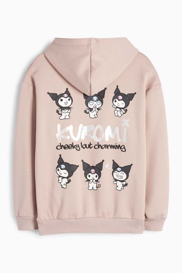 Enfants filles - Kuromi - sweat à capuche - rose