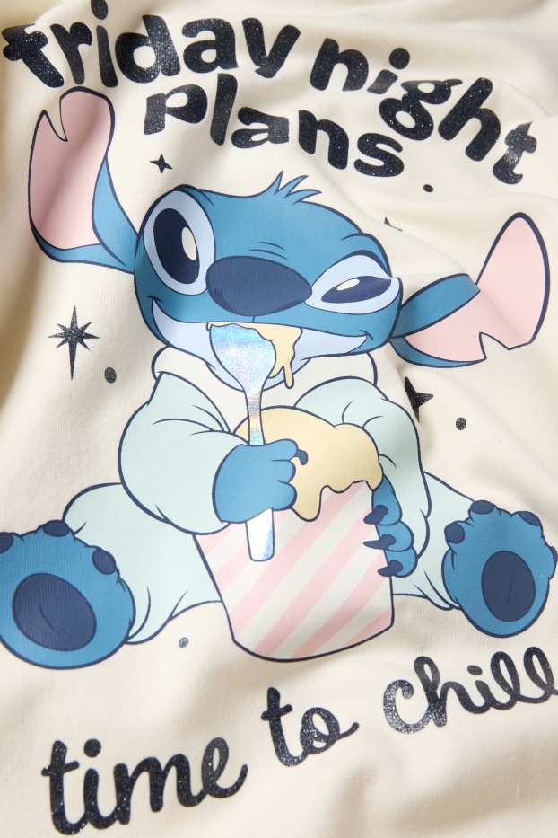 Děti - dívky - Lilo & Stitch - mikina s kapucí - krémově bílá