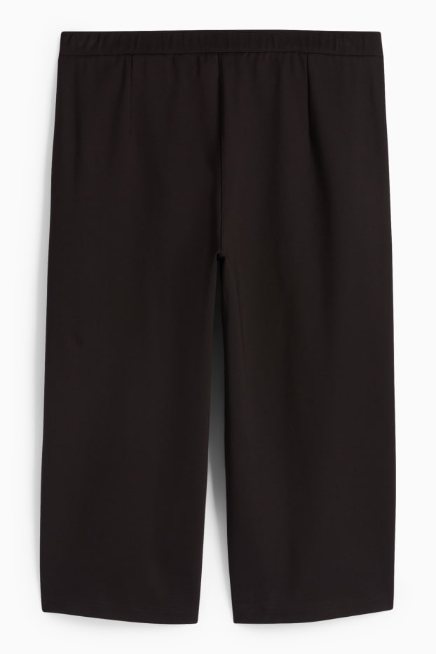 Damen - Jersey-Hose - High Waist - Wide Leg - schwarz