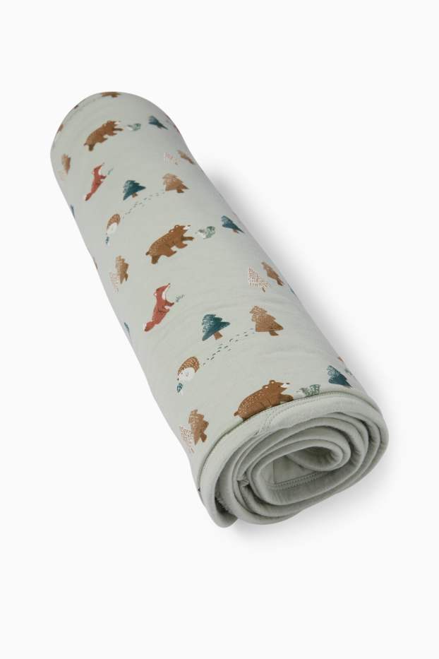 Baby Mädchen - Waldtiere - Baby-Decke - 100 x 80 cm - mintgrün