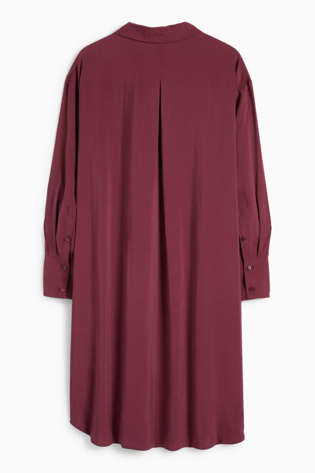 Damen - Blusenkleid - bordeaux
