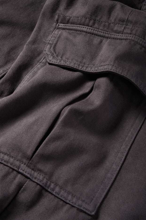 Heren - Cargobroek - relaxed fit - donkergrijs