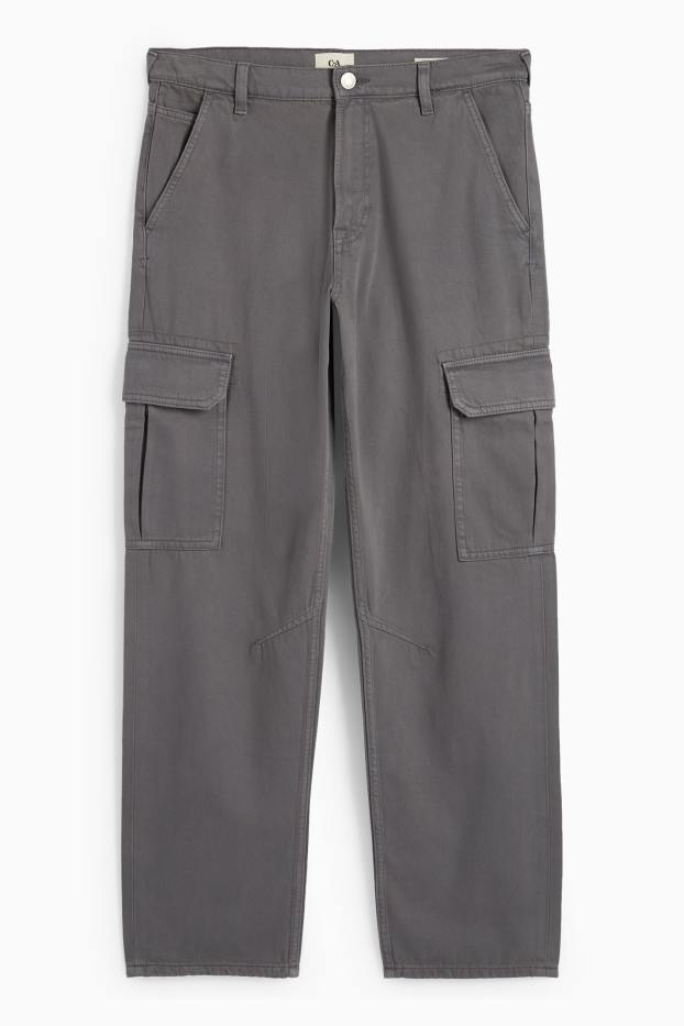 Hombre - Pantalón cargo - relaxed fit - gris oscuro