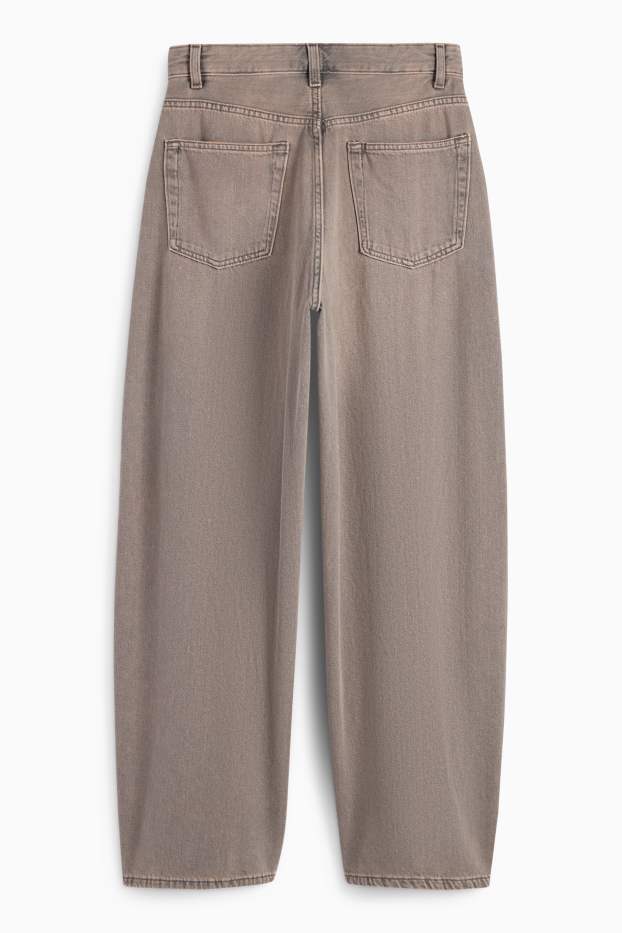Dámské - Balloon jeans - low waist - džíny - hnědé