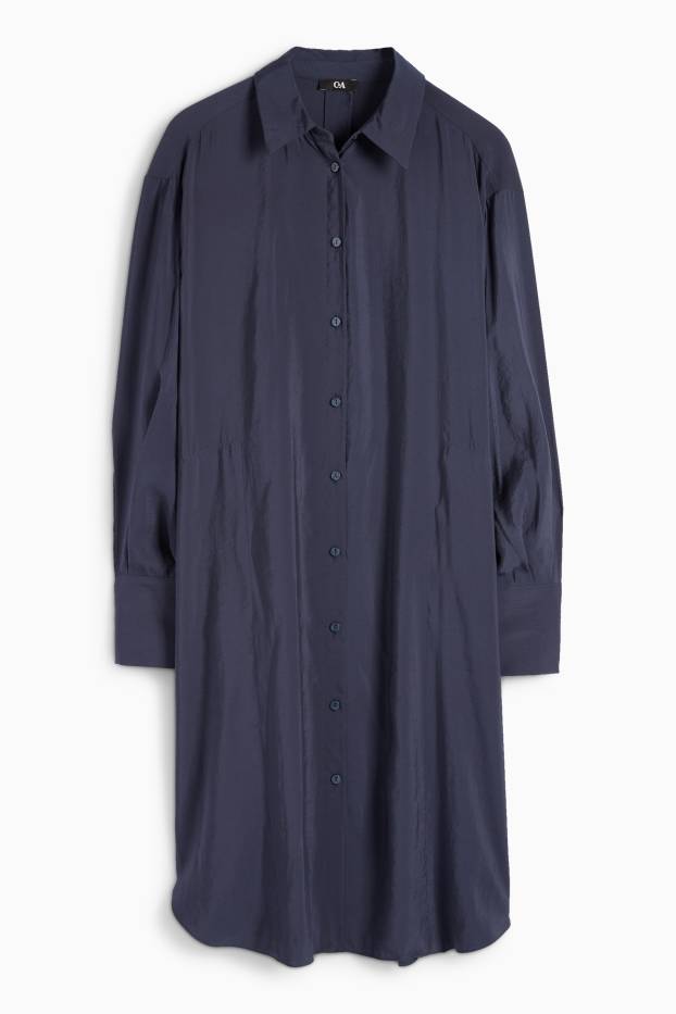 Damen - Blusenkleid - dunkelblau