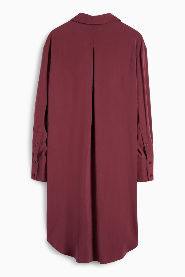 Women - Shirt dress - bordeaux