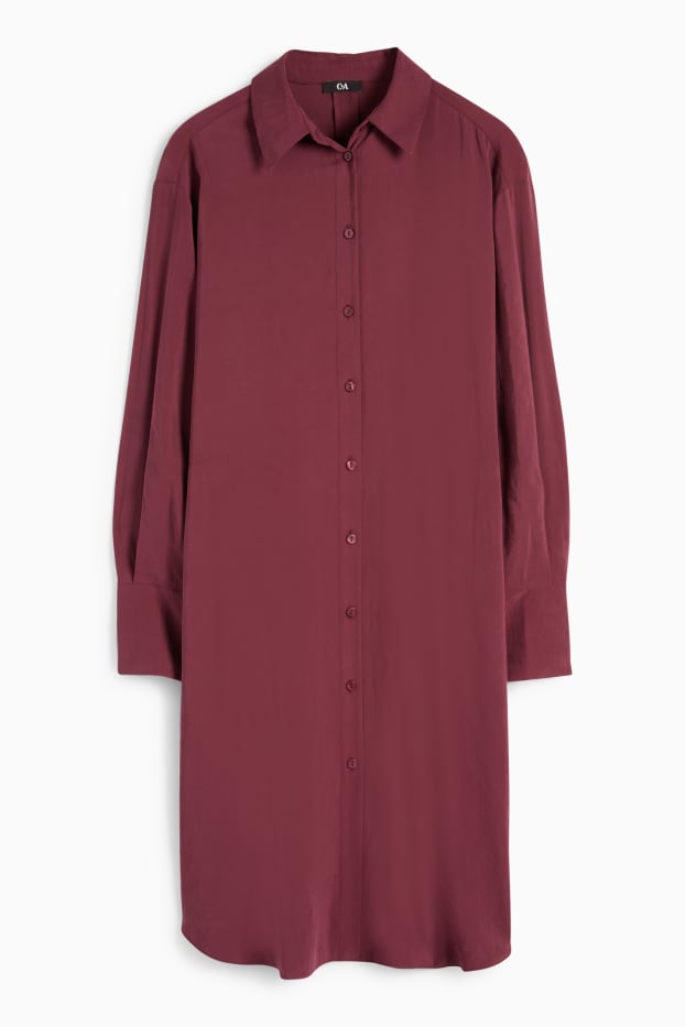Women - Shirt dress - bordeaux