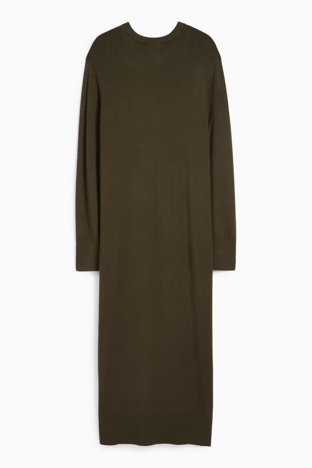 Donna - Vestito in maglia - verde scuro