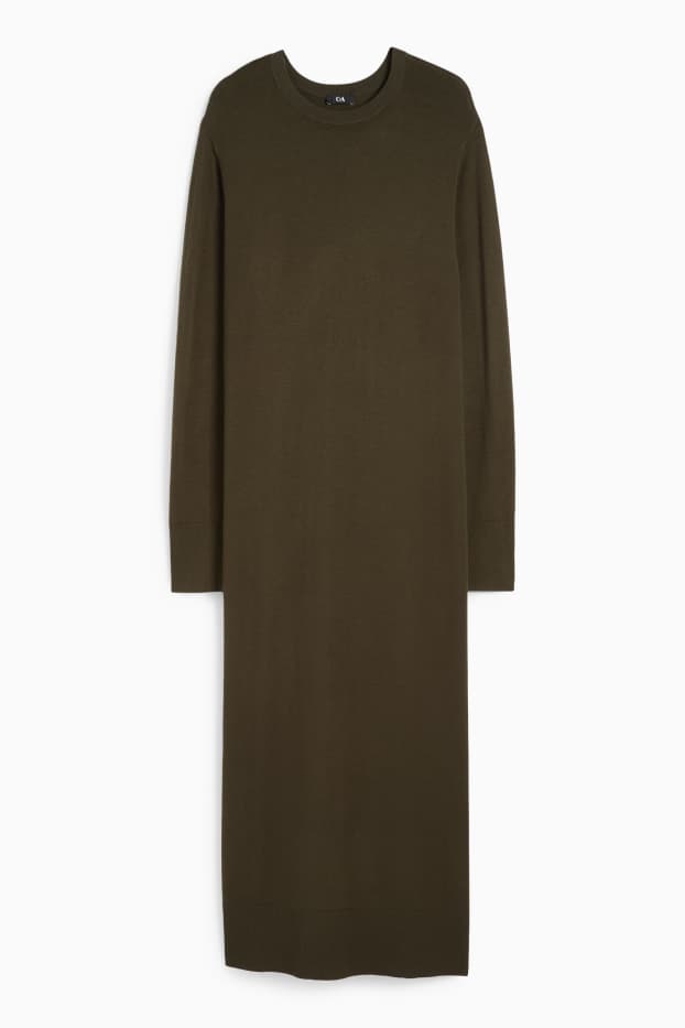 Donna - Vestito in maglia - verde scuro