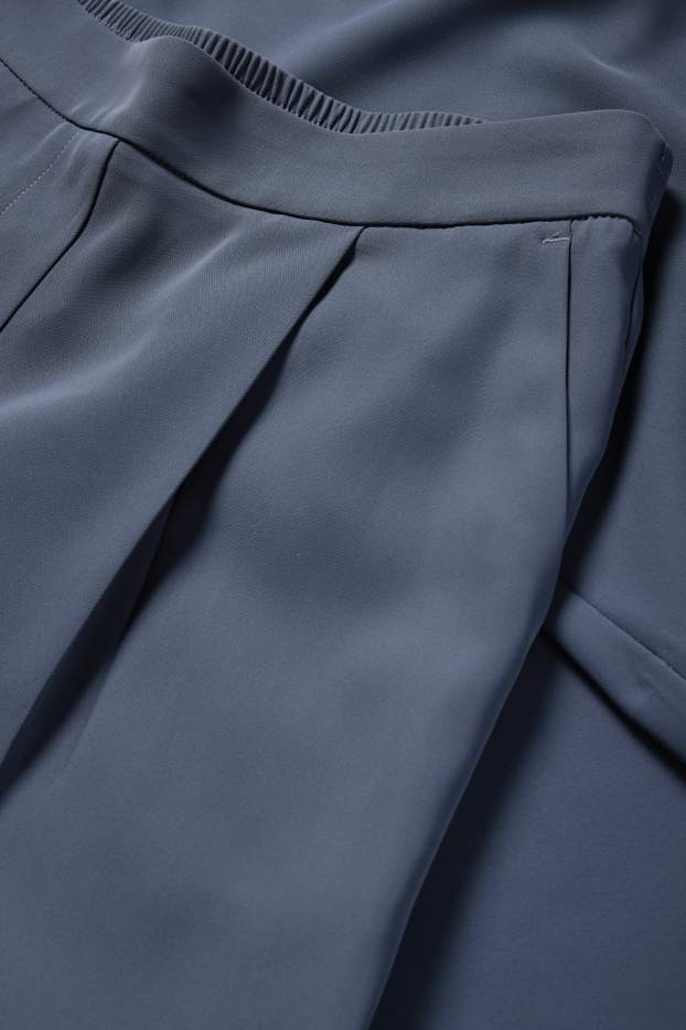 Damen - Stoffhose - Mid Waist - Straight Fit - dunkelgrau