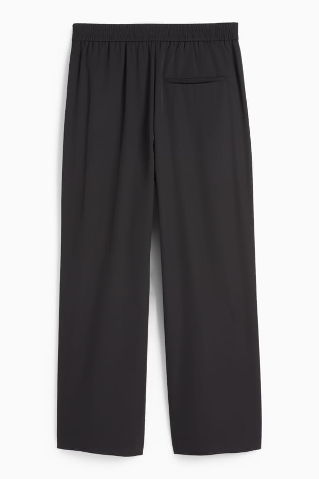 Mujer - Pantalón de tela - mid waist - straight fit - negro