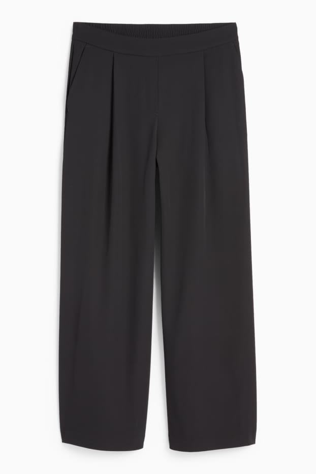 Mujer - Pantalón de tela - mid waist - straight fit - negro