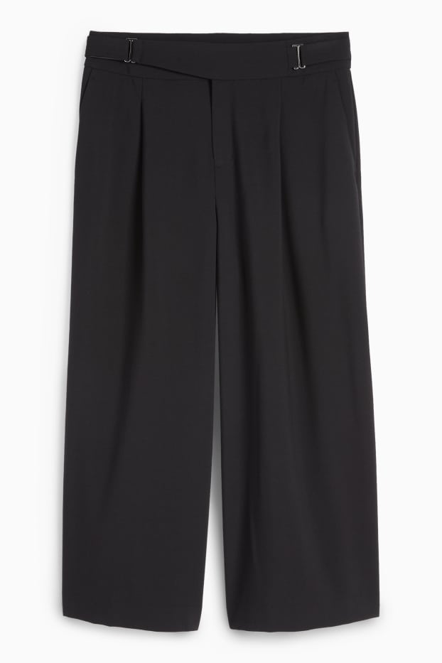 Damen - Culotte - Mid Waist - Relaxed Fit - schwarz