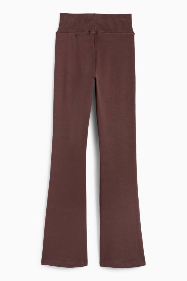 Dona - Leggings acampanats - marró fosc
