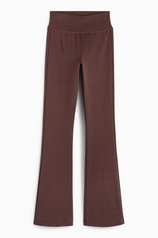 Dona - Leggings acampanats - marró fosc