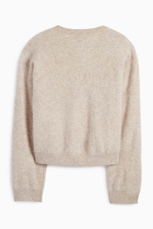Mujer - Cárdigan de cachemir - beige claro