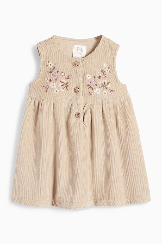 Bebés niñas - Florecitas - conjunto para bebé - 2 prendas - beis