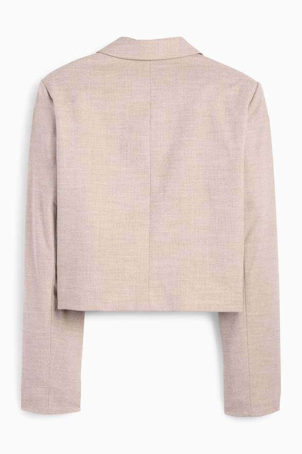 Women - Business blazer - regular fit - textured - beige