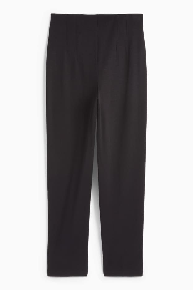 Donna - Pantaloni di jersey - vita media - slim fit - nero