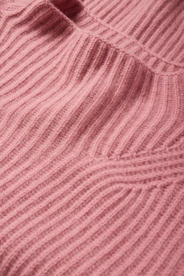 Dames - Trui van kasjmier - geribd - roze