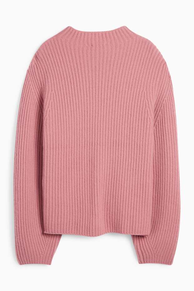 Dames - Trui van kasjmier - geribd - roze