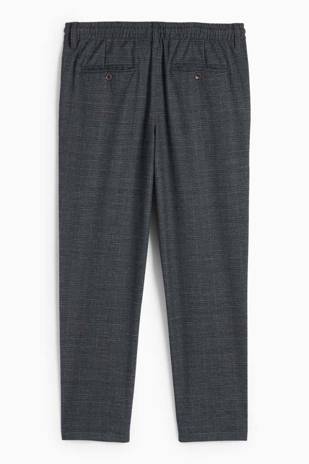 Uomo - Pantaloni chino - tapered fit - a quadretti - grigio scuro